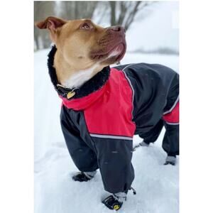 Euro Dog Designs Winter Ski Coat Jacket For‎ Small Dogs Red Black Warm Zipper